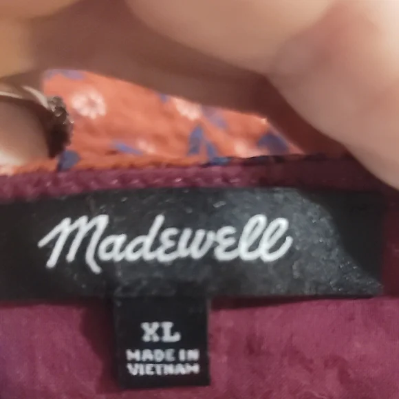 MADEWELL Cottagecore maroon floral midi dress w bows - Picture 2 of 10